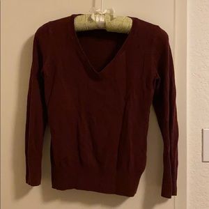 H&M Maroon Burgundy V-Neck Sweater